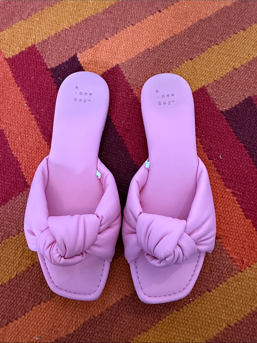 a new day Pink Knotted Slide Mules